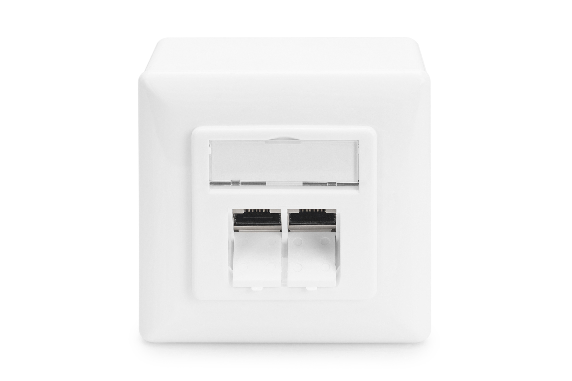 Cat.6 Netzwerkdose, 2x RJ45, AP, weiß, 5 Stk.