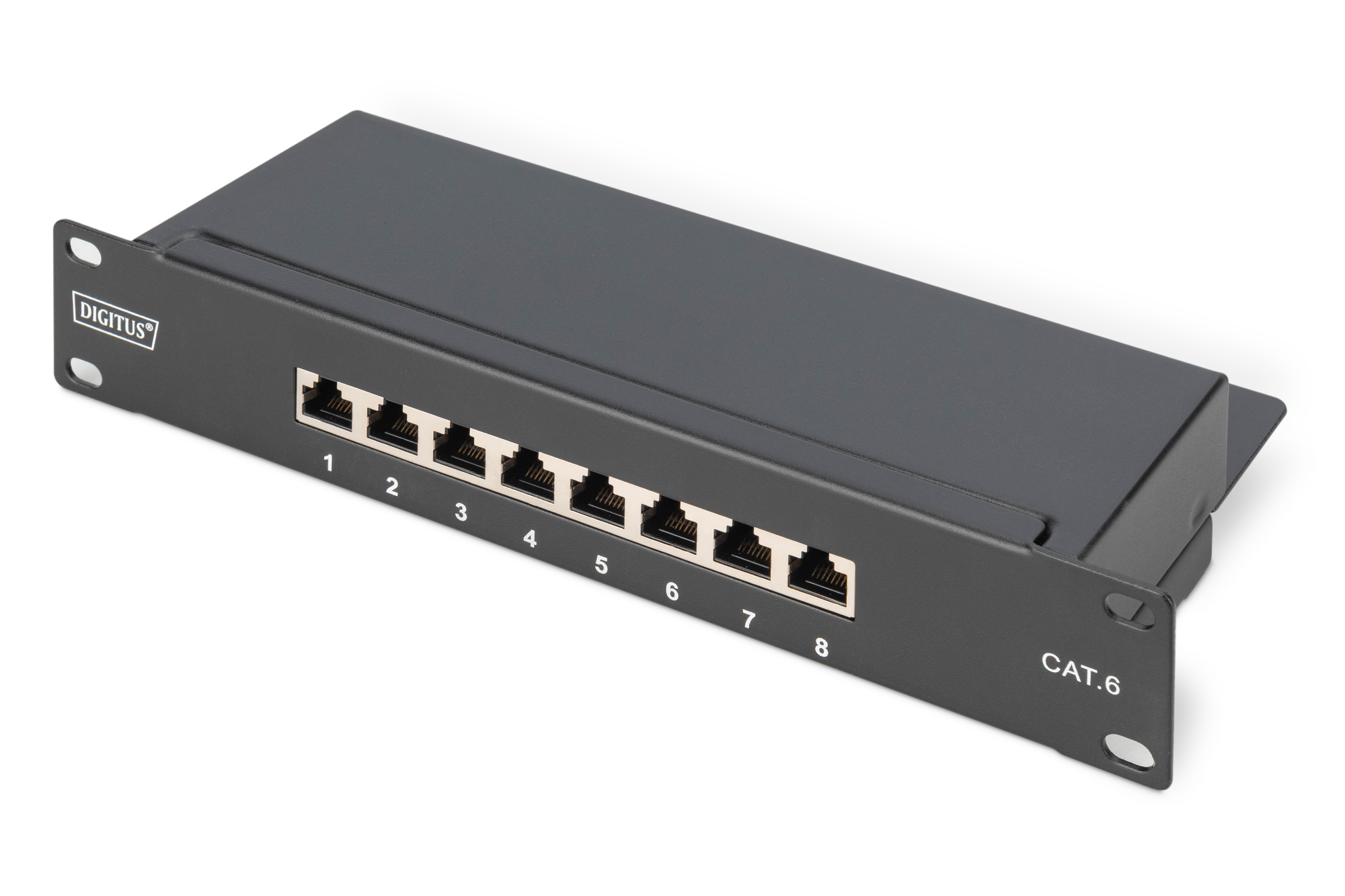 Cat.6 Patchpanel, 8-Port, 10", schwarz