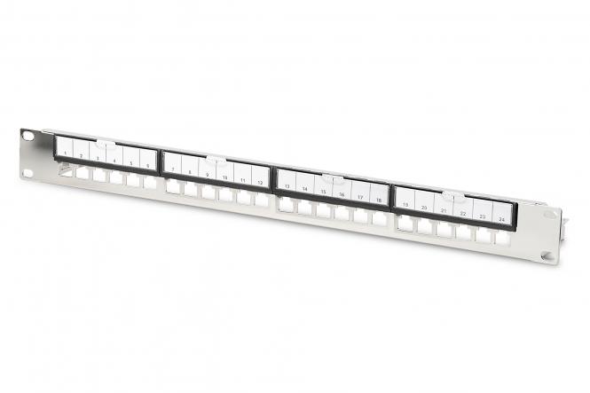 Modulares Patchpanel, 24-Port, 19", schwarz