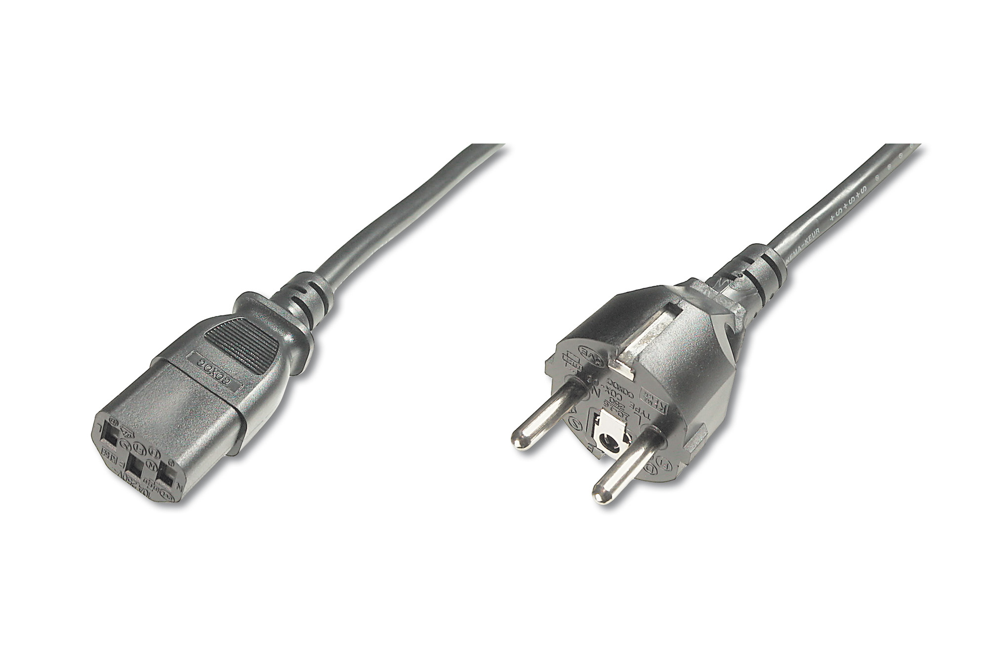 Schuko-C13 Netzkabel, 1,2m, schwarz