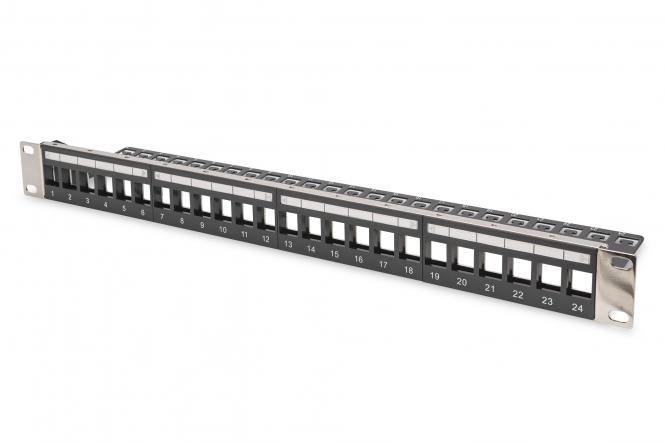 Modulares Patchpanel, 24-Port, 19", schwarz