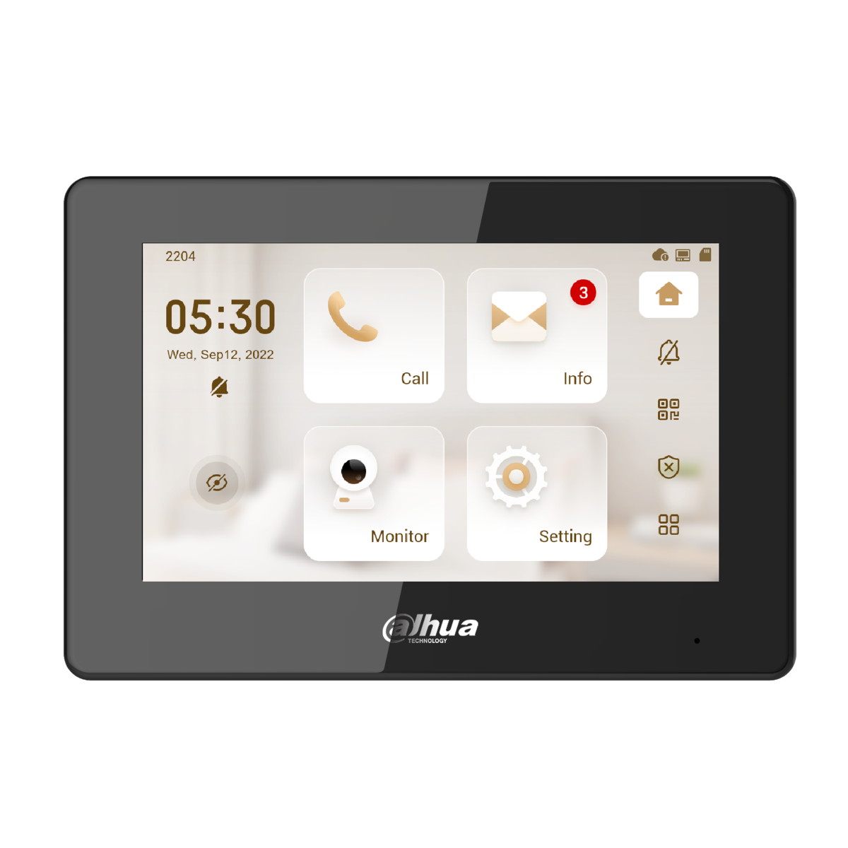 7" 2-Draht-IP-Innenmonitor, Schwarz